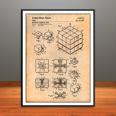1983 Rubiks Cube Puzzle Patent Print - UNFRAMED