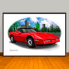 1984 Chevrolet Corvette Car Art Print - 13" X 19" UNFRAMED