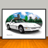 1984 Chevrolet Corvette Car Art Print - 13" X 19" UNFRAMED