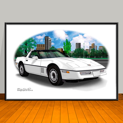 1984 Chevrolet Corvette Car Art Print - 13" X 19" UNFRAMED