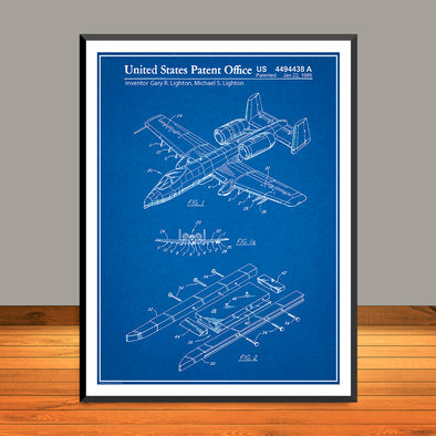 1985 Fairchild Republic A-10 Thunderbolt II Warthog Patent Print - UNFRAMED