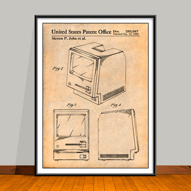 1986 Steve Jobs Original Apple Macintosh Computer Patent Print - Unframed