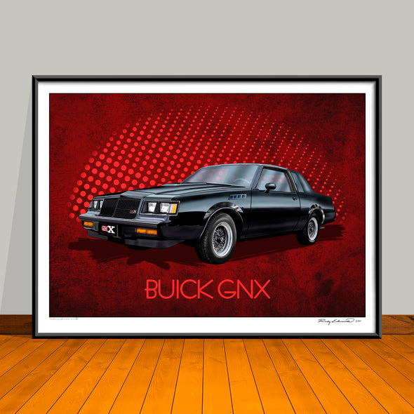 1987 Buick GNX Limited Edition Muscle Car Art Print - 18" X 24" UNFRAMED