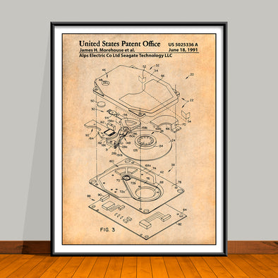 1991 Seagate Computer Hard Drive Patent Print - UNFRAMED