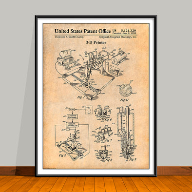 1992 3D Printer Patent Print - UNFRAMED
