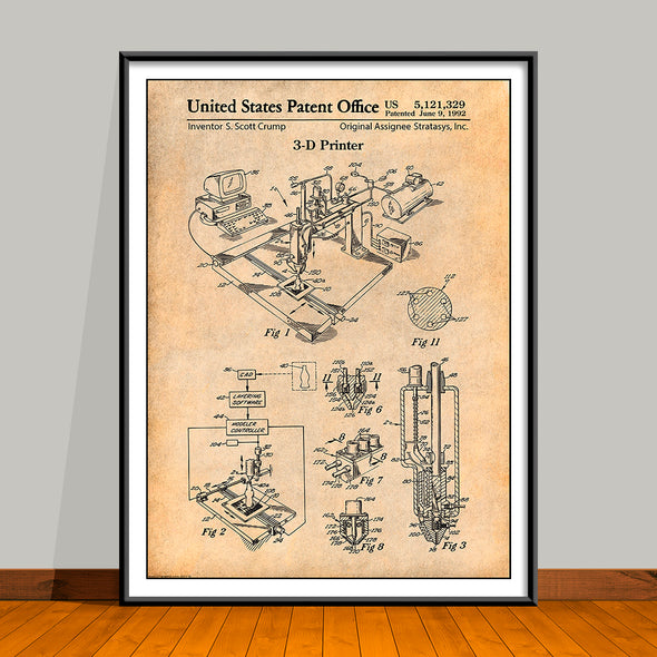 1992 3D Printer Patent Print - UNFRAMED