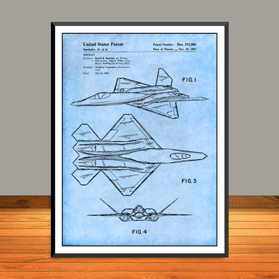 1992 F-22 Raptor Airplane Patent Print - Unframed