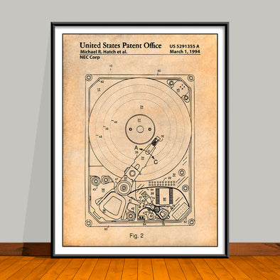 1994 NEC Computer Hard Drive Patent Print - UNFRAMED