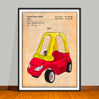 1995 Colorized Toy Car Patent Print - UNFRAMED