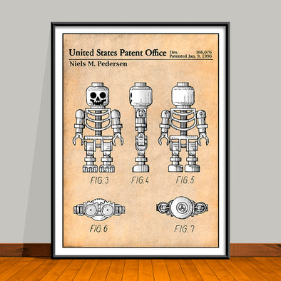 1996 Toy Skeleton Figure Colorized Patent Print - UNFRAMED