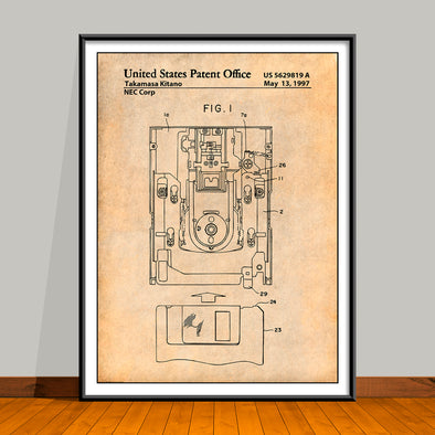 1997 NEC Computer Floppy Disk Drive Patent Print - UNFRAMED