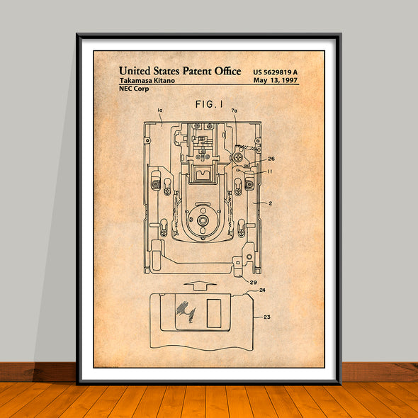 1997 NEC Computer Floppy Disk Drive Patent Print - UNFRAMED