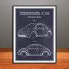1997 VW Volkswagen Automotive Body Patent Print - Unframed