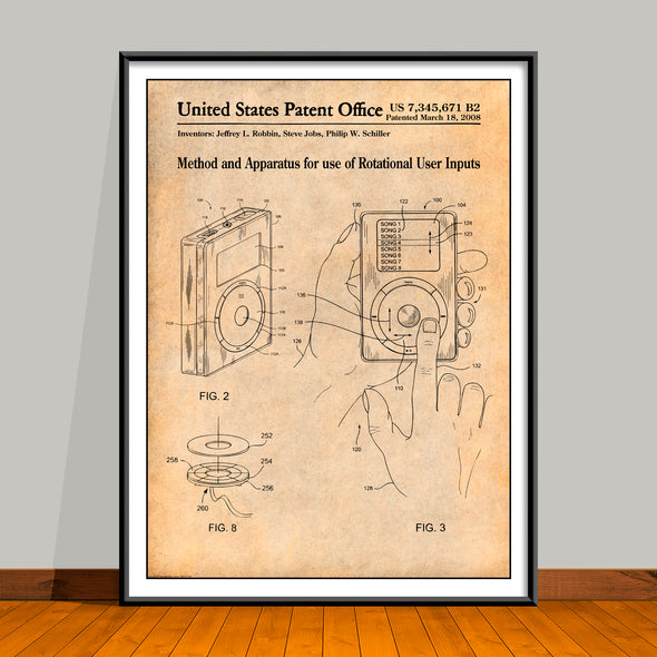 2003 Apple ipod Patent Print - Unframed
