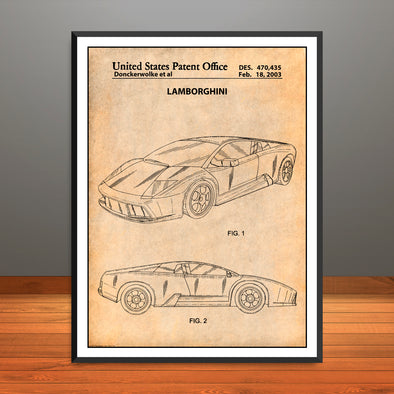 2003 Lamborghini Murcielago Patent Print - Unframed