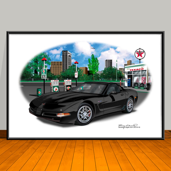 2004 Chevrolet Corvette ZO6 Car Art Print - 13" X 19" UNFRAMED