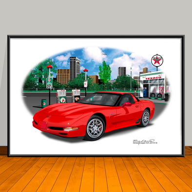 2004 Chevrolet Corvette ZO6 Car Art Print - 13" X 19" UNFRAMED