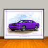 2008 2014 Dodge Challenger SRT8 Muscle Car Art Print - 18" X 24" UNFRAMED