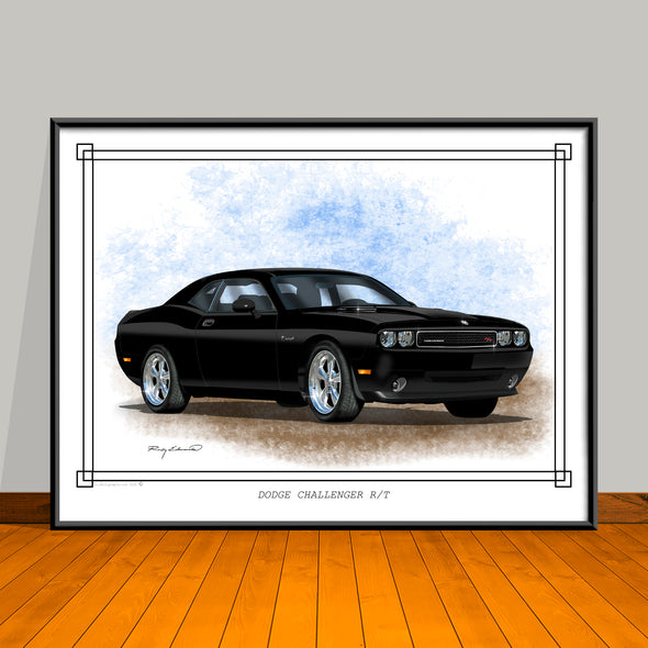 2008 2023 Dodge Challenger R/T Art Print - 18" X 24" UNFRAMED