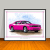 2008 2023 Dodge Challenger R/T Stripe Options Art Print - 18" X 24" UNFRAMED