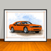 2008 2023 Dodge Challenger R/T Stripe Options Art Print - 18" X 24" UNFRAMED
