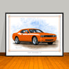 2008 2023 Dodge Challenger R/T Stripe Options Art Print - 18" X 24" UNFRAMED