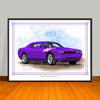 2008 2023 Dodge Challenger R/T Fender Stripe Options Art Print - 18" X 24" UNFRAMED