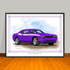2008 2023 Dodge Challenger R/T Stripe Options Art Print - 18" X 24" UNFRAMED