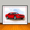 2008 2023 Dodge Challenger R/T Stripe Options Art Print - 18" X 24" UNFRAMED