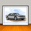 2008 2023 Dodge Challenger R/T Stripe Options Art Print - 18" X 24" UNFRAMED