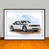 2008 2023 Dodge Challenger R/T Stripe Options Art Print - 18" X 24" UNFRAMED