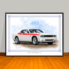 2008 2023 Dodge Challenger R/T Stripe Options Art Print - 18" X 24" UNFRAMED