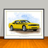 2008 2023 Dodge Challenger R/T Stripe Options Art Print - 18" X 24" UNFRAMED