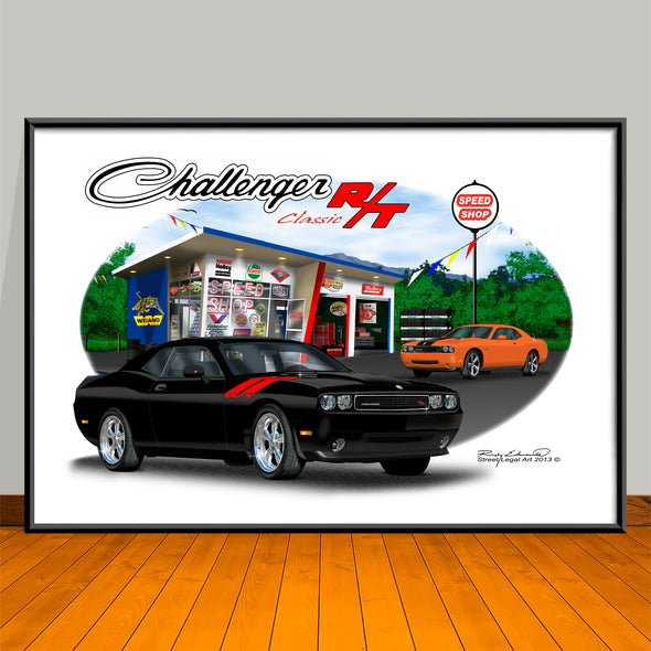 2009 Dodge Challenger R/T Fender Stripe Options Art Print - 13 X 19 UNFRAMED