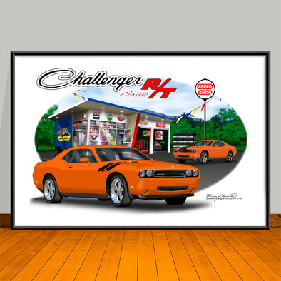 2009 Dodge Challenger R/T Fender Stripe Options Art Print - 13 X 19 UNFRAMED