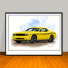 2012 Dodge Challenger SRT Yellow Jacket Art Print - 18" X 24" UNFRAMED