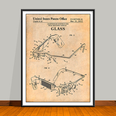 2013 Google Glass Wearable Computer Patent Print - UNFRAMED