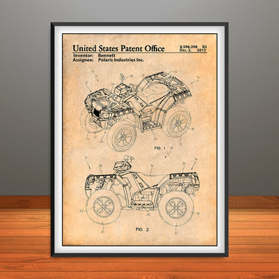 2013 Polaris ATV All Terrain Vehicle Patent Print - Unframed