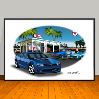 2014 Chevrolet Camaro SS Garage Muscle Car Art Print 13" X 19" UNFRAMED