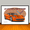 2014 Chevrolet Corvette Stingray Car Art Print - 13" X 19" UNFRAMED