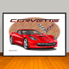 2014 Chevrolet Corvette Stingray Car Art Print - 13" X 19" UNFRAMED