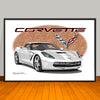 2014 Chevrolet Corvette Stingray Car Art Print - 13" X 19" UNFRAMED