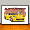 2014 Chevrolet Corvette Stingray Car Art Print - 13" X 19" UNFRAMED