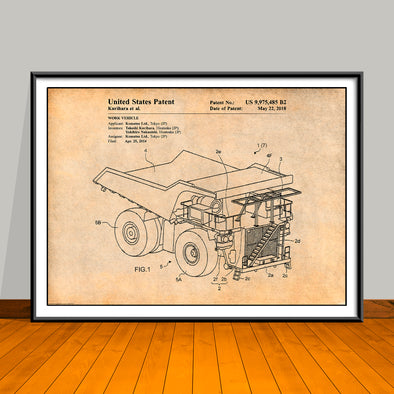 2018 Komatsu Dump Truck Patent Print - Unframed