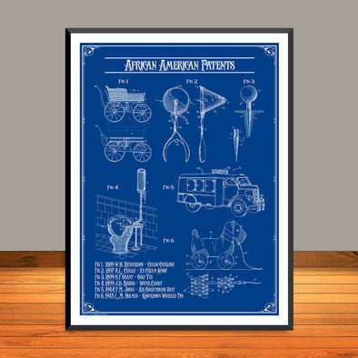 Vintage African American Six Patent Prints Collage - UNFRAMED