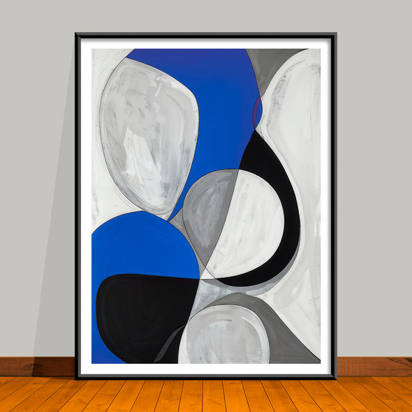 Blue Abstract Art Print, Home Decor, Giclee print, Geometric Artwork - 9 Styles