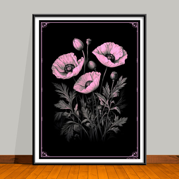 August Birth Flower Art Prints: Featuring the Poppy