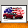 C6 Corvette Stingray Born in the USA Car Art Print - 13" X 19" UNFRAMED