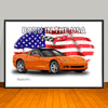 C6 Corvette Stingray Born in the USA Car Art Print - 13" X 19" UNFRAMED