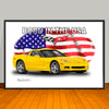 C6 Corvette Stingray Born in the USA Car Art Print - 13" X 19" UNFRAMED